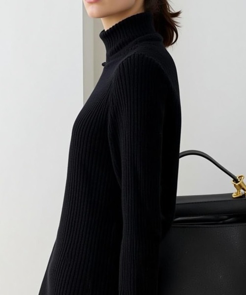 セール】ハイネックリブニットワンピース（ワンピース）｜cammie