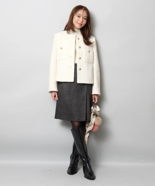 JUSGLITTY（ジャスグリッティー）の「サイドプリーツミニスカート（スカート・レディース・ブラウン/ブラック・0/1/2）」の5枚目の写真