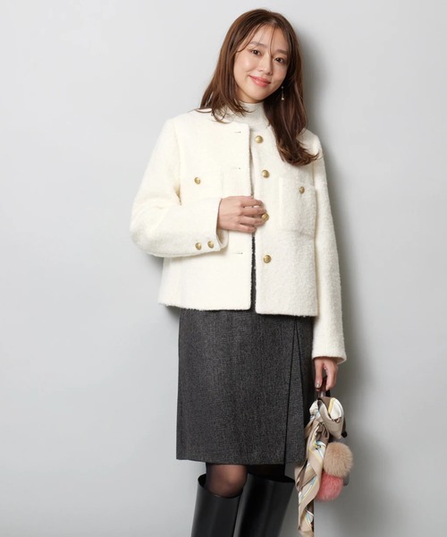 JUSGLITTY（ジャスグリッティー）の「サイドプリーツミニスカート（スカート・レディース・ブラウン/ブラック・0/1/2）」の7枚目の写真