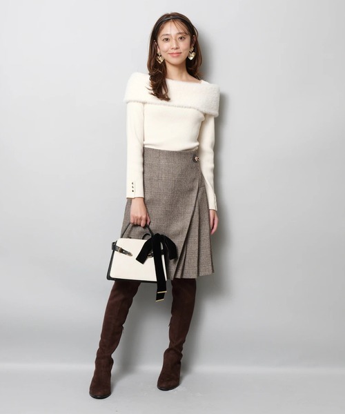 JUSGLITTY（ジャスグリッティー）の「サイドプリーツミニスカート（スカート・レディース・ブラウン/ブラック・0/1/2）」の14枚目の写真