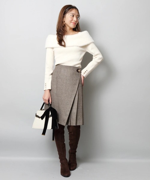 JUSGLITTY（ジャスグリッティー）の「サイドプリーツミニスカート（スカート・レディース・ブラウン/ブラック・0/1/2）」の15枚目の写真