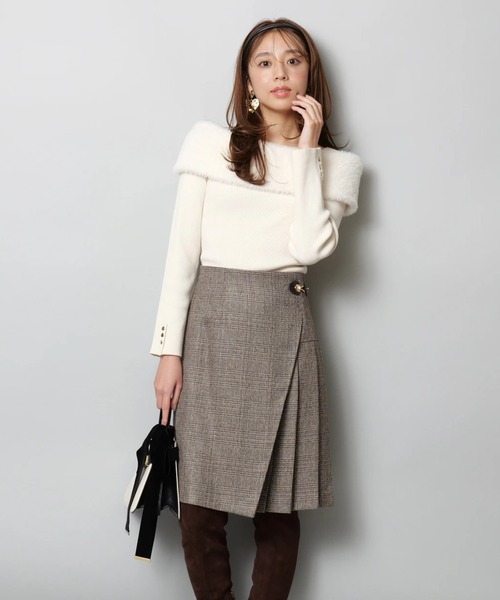 未使用品 ジャスグリッティー JUSGLITTY 18SS カットソー リブニット 長袖 パール装飾 2 ピンク /YW ■OS レディース ジャスグリッティー（スカート｜ボトムス）：レディース