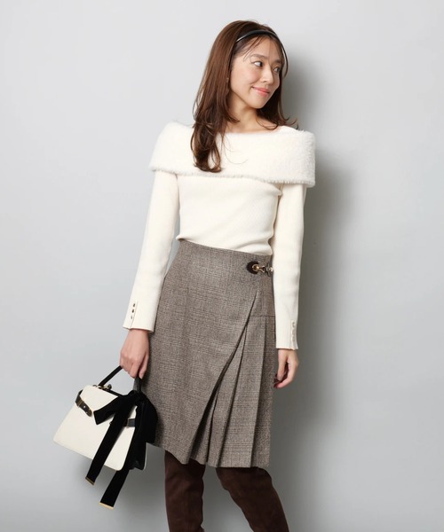 JUSGLITTY（ジャスグリッティー）の「サイドプリーツミニスカート（スカート・レディース・ブラウン/ブラック・0/1/2）」の16枚目の写真