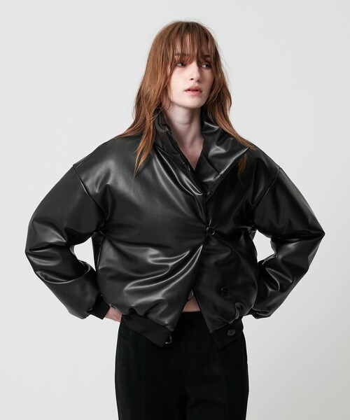 ATTISESSION（アティセッション）の「＜ATTISESSION＞レザーライク ブルゾン（その他アウター・レディース・ブラック・36/38）」の10枚目の写真
