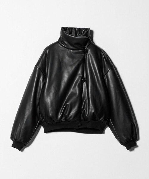 ATTISESSION（アティセッション）の「＜ATTISESSION＞レザーライク ブルゾン（その他アウター・レディース・ブラック・36/38）」の8枚目の写真