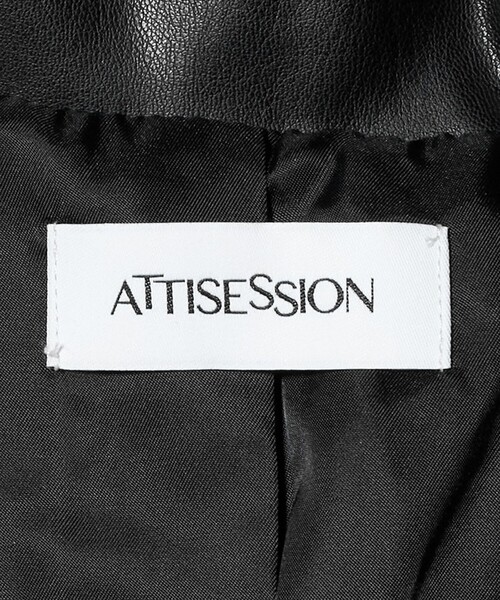 ATTISESSION＞レザーライク ブルゾン（その他アウター）｜ATTISESSION