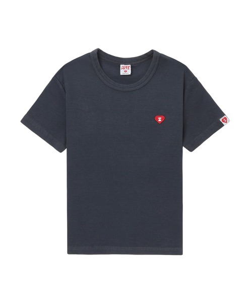 APEE BY A BATHING APE(エイピーバイアベイシングエイプ)の「HEART BADGE PIGMENT DYE RIB TEE(Tシャツ/カットソー・レディース・ネイビー/ブラウン・X-SMALL/SMALL)」の2枚目の写真