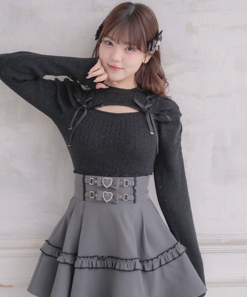 ROJITA(ロジータ)の「レースアップデコルテ開きケーブルニットトップス(ニット/セーター・レディース・ホワイト/ピンク/ブラック・FREE)」の17枚目の写真