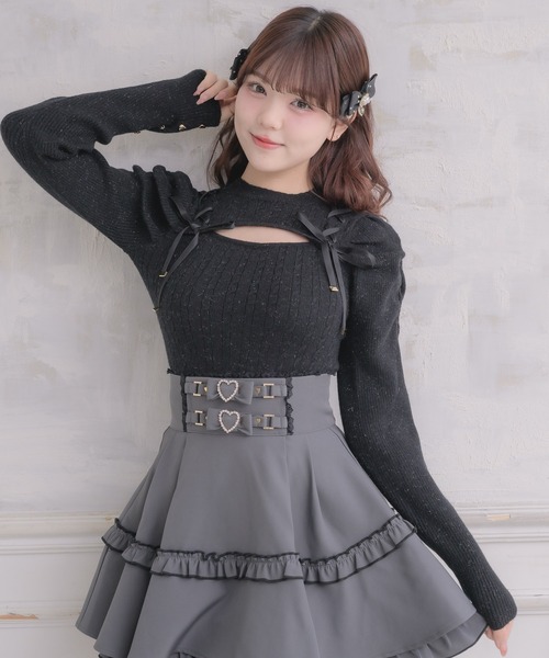 ROJITA(ロジータ)の「レースアップデコルテ開きケーブルニットトップス(ニット/セーター・レディース・ホワイト/ピンク/ブラック・FREE)」の18枚目の写真