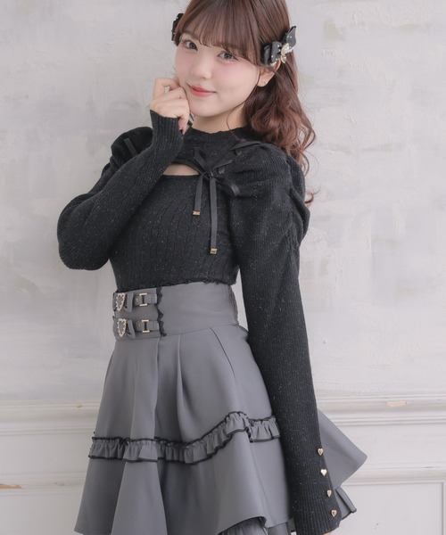 ROJITA(ロジータ)の「レースアップデコルテ開きケーブルニットトップス(ニット/セーター・レディース・ホワイト/ピンク/ブラック・FREE)」の20枚目の写真
