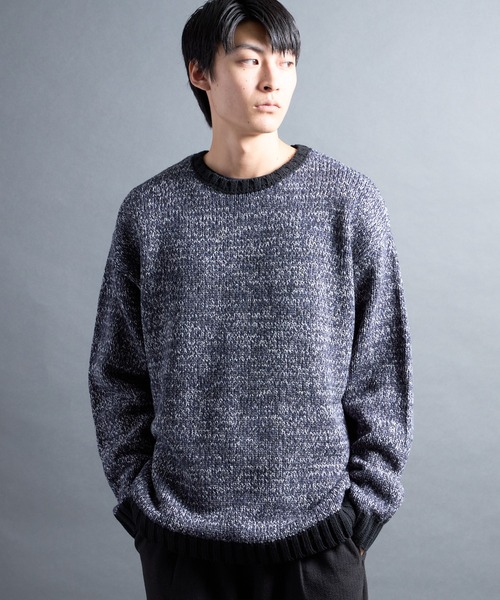 Magine(マージン)の「【SELECT】PF:AC MIX COLOR CREW NECK KNIT/ミックカラー クルーネックニット(ニット/セーター・メンズ・ネイビー・1)」の2枚目の写真