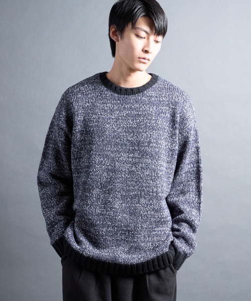Magine(マージン)の「【SELECT】PF:AC MIX COLOR CREW NECK KNIT/ミックカラー クルーネックニット(ニット/セーター・メンズ・ネイビー・1)」の3枚目の写真
