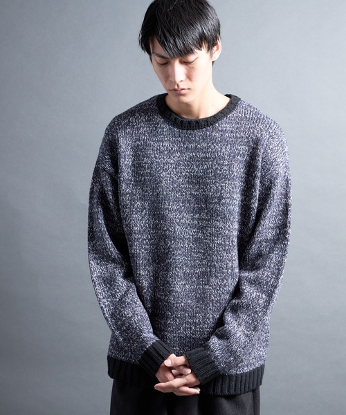 Magine(マージン)の「【SELECT】PF:AC MIX COLOR CREW NECK KNIT/ミックカラー クルーネックニット(ニット/セーター・メンズ・ネイビー・1)」の5枚目の写真