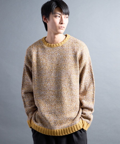 Magine(マージン)の「【SELECT】PF:AC MIX COLOR CREW NECK KNIT/ミックカラー クルーネックニット(ニット/セーター・メンズ・ネイビー・1)」の6枚目の写真