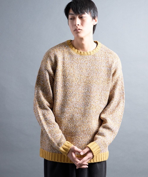 Magine(マージン)の「【SELECT】PF:AC MIX COLOR CREW NECK KNIT/ミックカラー クルーネックニット(ニット/セーター・メンズ・ネイビー・1)」の9枚目の写真