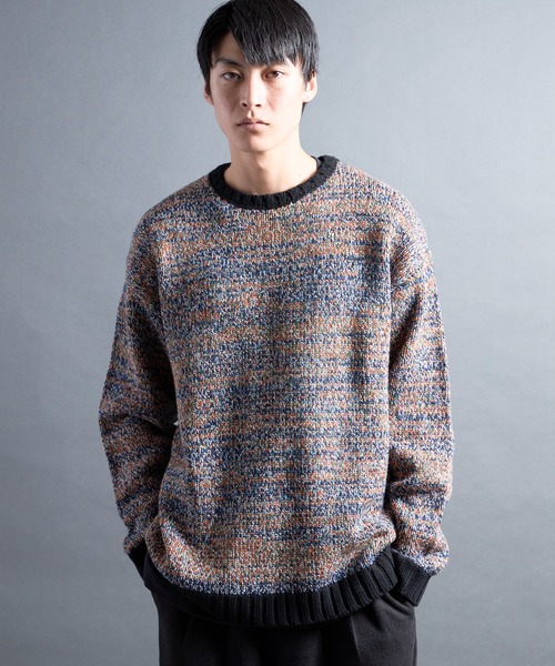 Magine(マージン)の「【SELECT】PF:AC MIX COLOR CREW NECK KNIT/ミックカラー クルーネックニット(ニット/セーター・メンズ・ネイビー・1)」の11枚目の写真