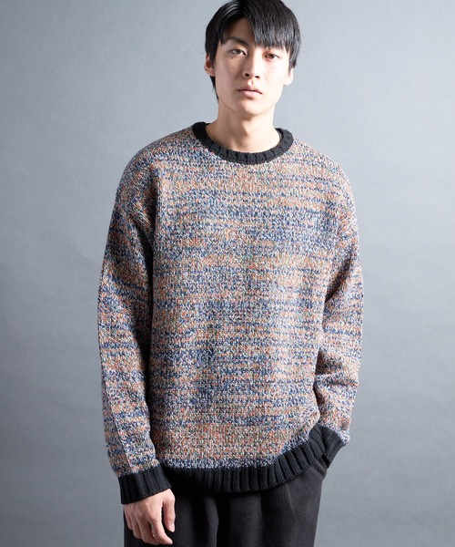 Magine(マージン)の「【SELECT】PF:AC MIX COLOR CREW NECK KNIT/ミックカラー クルーネックニット(ニット/セーター・メンズ・ネイビー・1)」の12枚目の写真