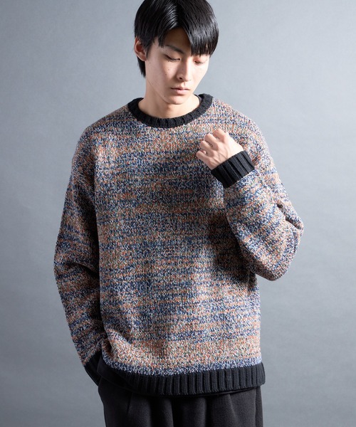 Magine(マージン)の「【SELECT】PF:AC MIX COLOR CREW NECK KNIT/ミックカラー クルーネックニット(ニット/セーター・メンズ・ネイビー・1)」の13枚目の写真