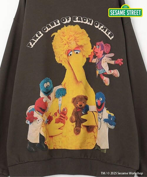 SESAME STREET(セサミストリート)の「SESAME STREET コラボトレーナー(大人) リンク(スウェット・レディース・チャコール/イエロー/ブルー/オフホワイト・LARGE)」の10枚目の写真