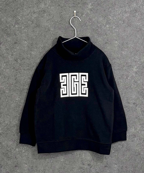 ZI-ON（ジーオン）の「キッズ 裏起毛 オーバーサイズ ロゴ ハイネックトレーナー（スウェット・キッズ・杢グレー/チャコールグレー/ヘザーチャコール/ブラック系その他/ブラック/グレイッシュベージュ・110cm/120cm/130cm/140cm/150cm/160cm）」の7枚目の写真