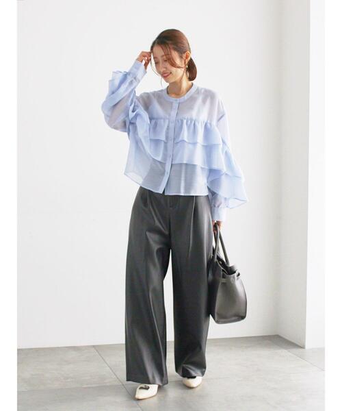 Te chichi（テチチ）の「シアーフリルティアードブラウス（シャツ/ブラウス・レディース・ピンク/サックスブルー・F）」の11枚目の写真