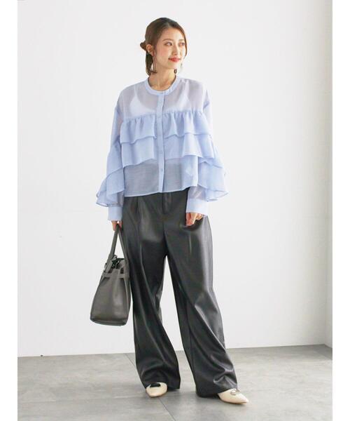 Te chichi（テチチ）の「シアーフリルティアードブラウス（シャツ/ブラウス・レディース・ピンク/サックスブルー・F）」の12枚目の写真