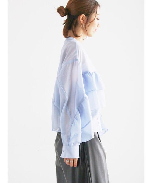 Te chichi（テチチ）の「シアーフリルティアードブラウス（シャツ/ブラウス・レディース・ピンク/サックスブルー・F）」の15枚目の写真