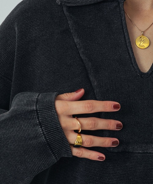 ROSE BUD（ローズバッド）の「PIGMENT DYED KNIT TOP（ニット/セーター・レディース・ブラック/ベージュ/ピンク・ONE SIZE）」の19枚目の写真