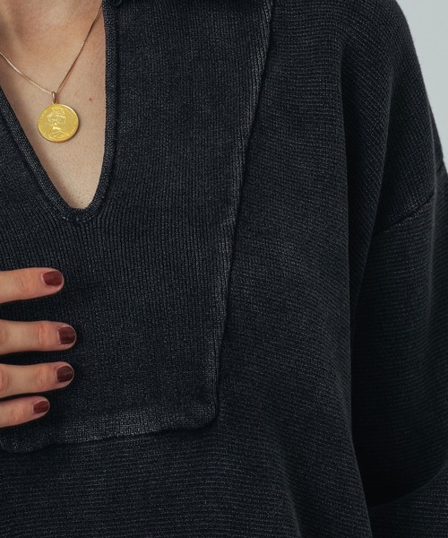 ROSE BUD（ローズバッド）の「PIGMENT DYED KNIT TOP（ニット/セーター・レディース・ブラック/ベージュ/ピンク・ONE SIZE）」の20枚目の写真