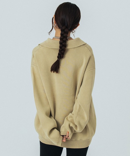 ROSE BUD（ローズバッド）の「PIGMENT DYED KNIT TOP（ニット/セーター・レディース・ブラック/ベージュ/ピンク・ONE SIZE）」の14枚目の写真