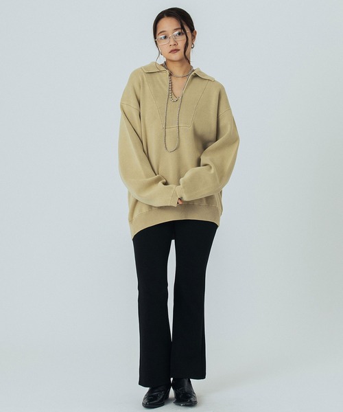 ROSE BUD（ローズバッド）の「PIGMENT DYED KNIT TOP（ニット/セーター・レディース・ブラック/ベージュ/ピンク・ONE SIZE）」の16枚目の写真