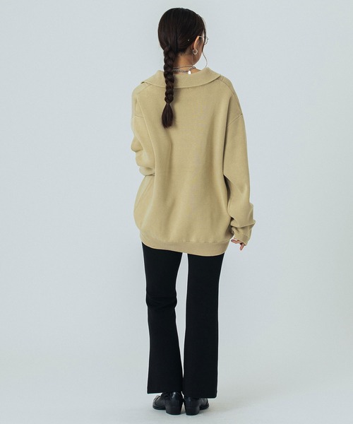 ROSE BUD（ローズバッド）の「PIGMENT DYED KNIT TOP（ニット/セーター・レディース・ブラック/ベージュ/ピンク・ONE SIZE）」の11枚目の写真