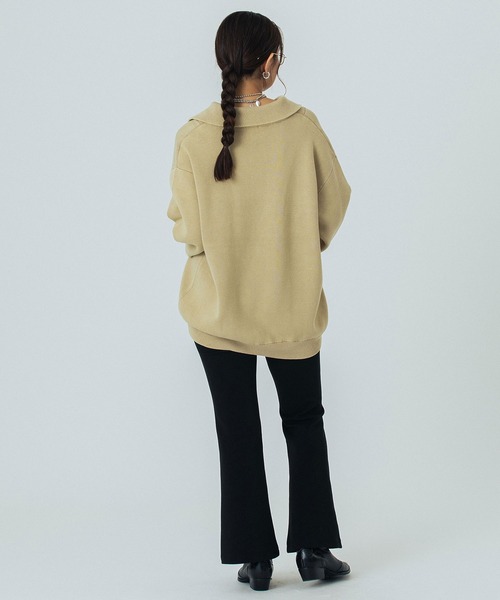ROSE BUD（ローズバッド）の「PIGMENT DYED KNIT TOP（ニット/セーター・レディース・ブラック/ベージュ/ピンク・ONE SIZE）」の12枚目の写真