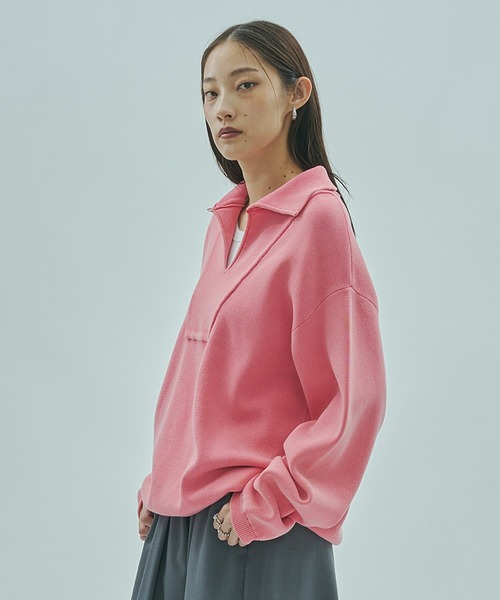 ROSE BUD（ローズバッド）の「PIGMENT DYED KNIT TOP（ニット/セーター・レディース・ブラック/ベージュ/ピンク・ONE SIZE）」の5枚目の写真
