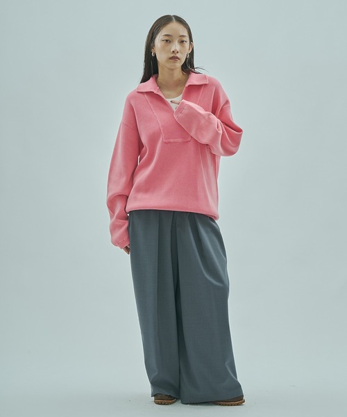 ROSE BUD（ローズバッド）の「PIGMENT DYED KNIT TOP（ニット/セーター・レディース・ブラック/ベージュ/ピンク・ONE SIZE）」の7枚目の写真