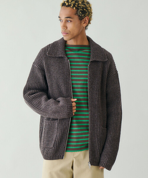 RYE TENDER | 〈別注〉フルジップ ニットブルゾン MEN（カーディガン