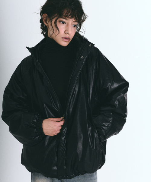 NICK&NICOLE（ニックアンドニコール）の「HOODY GLOW LEATHER PADDING_BLACK（ダウンジャケット/コート・レディース・その他・FREE）」の3枚目の写真