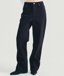 MINIMAL WIDE DENIM PANTS_BLACK