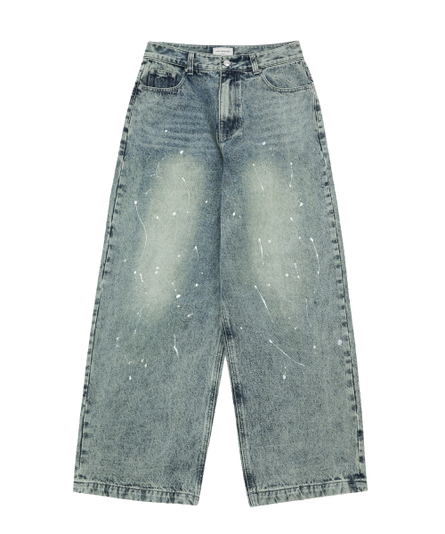 F.ILLUMINATE（フィルミネイト）の「スプラッシュウォッシングワイドデニムパンツ-ライトインディゴ（デニムパンツ・レディース・その他・MEDIUM/LARGE/SMALL）」の2枚目の写真