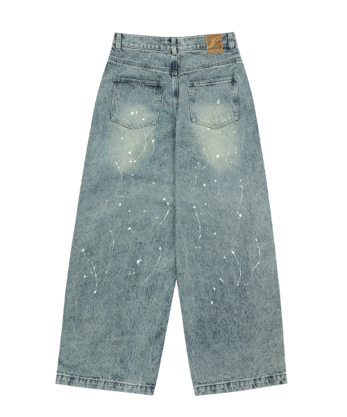 F.ILLUMINATE（フィルミネイト）の「スプラッシュウォッシングワイドデニムパンツ-ライトインディゴ（デニムパンツ・レディース・その他・MEDIUM/LARGE/SMALL）」の3枚目の写真