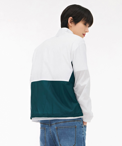 CHASECULT(チェイスカルト)の「男性 切り替え 配色 ウィンドブレーカー ジャンパー-ホワイト(ナイロンジャケット・メンズ・ホワイト・100/95/105)」の3枚目の写真
