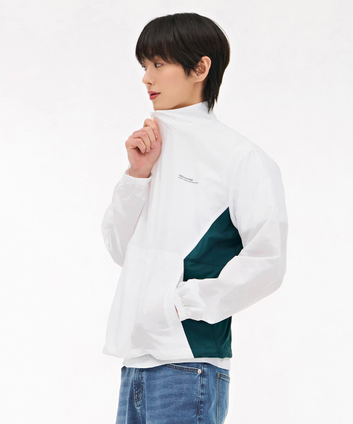 CHASECULT(チェイスカルト)の「男性 切り替え 配色 ウィンドブレーカー ジャンパー-ホワイト(ナイロンジャケット・メンズ・ホワイト・100/95/105)」の4枚目の写真