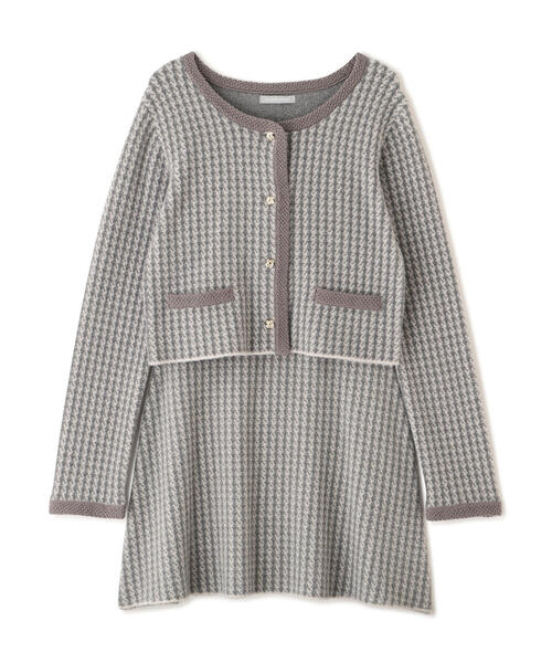 JILL by JILL STUART(ジルバイジルスチュアート)の「◇千鳥ジャガードニットセットアップ(ワンピース・レディース・ブラック系その他/グレー系その他/パープル系その他・FREE)」の5枚目の写真