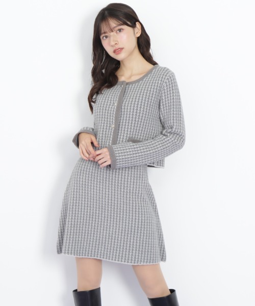 ◇千鳥ジャガードニットセットアップ（ワンピース）｜JILL by JILL