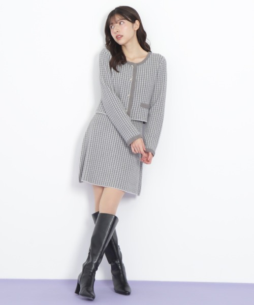 ◇千鳥ジャガードニットセットアップ（ワンピース）｜JILL by JILL