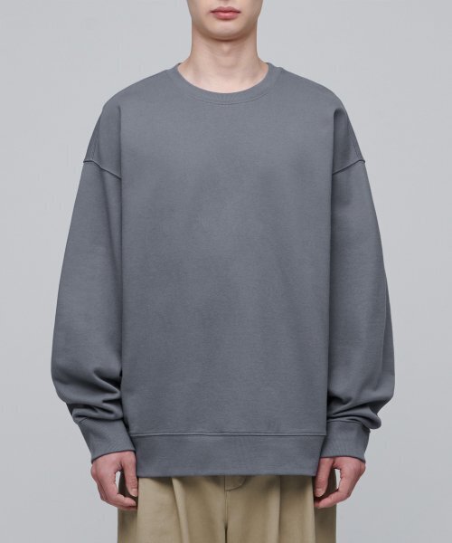 MUSINSA STANDARD（ムシンサスタンダード）の「オーバーサイズスウェットシャツ[グレー]（スウェット・メンズ・その他・SMALL/MEDIUM/LARGE/X-LARGE/XX-LARGE/XXX-LARGE）」の2枚目の写真