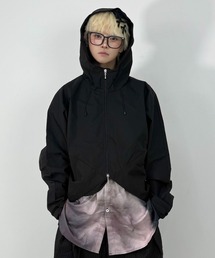 【Nerd out XU】nylon hood jacket / 【ナードアウトエックスユー】ナイロン風フードジャケット <着用動画あり>