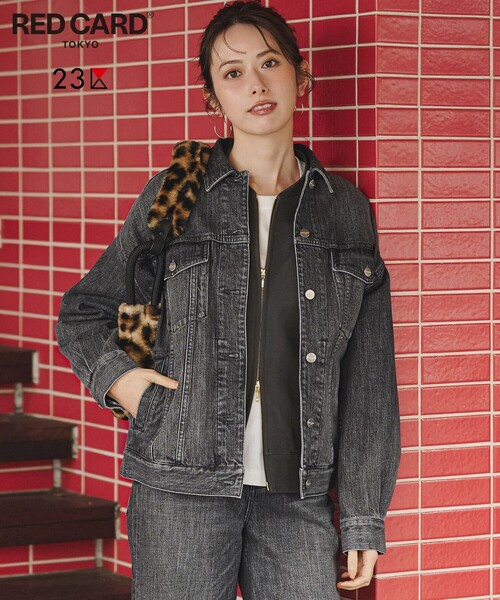 RED CARD TOKYO（レッドカード）の「オーバーサイズ デニム ジャケット（デニムジャケット・レディース・ネイビー系/ターコイズブルー系/ダルブルー系/ライトグレー系・38/36）」の2枚目の写真