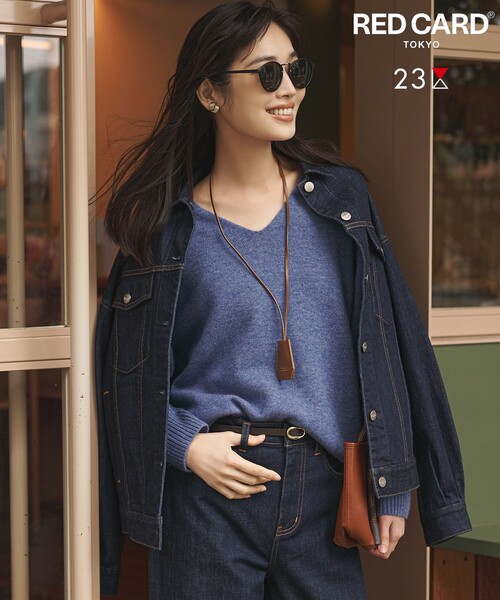 RED CARD TOKYO（レッドカード）の「オーバーサイズ デニム ジャケット（デニムジャケット・レディース・ネイビー系/ターコイズブルー系/ダルブルー系/ライトグレー系・38/36）」の3枚目の写真