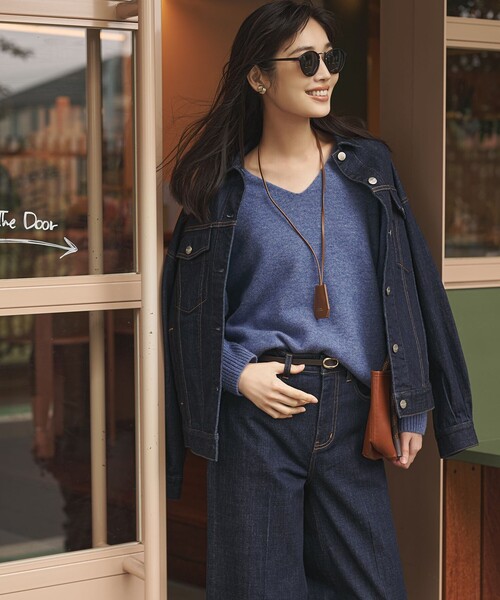 RED CARD TOKYO（レッドカード）の「オーバーサイズ デニム ジャケット（デニムジャケット・レディース・ネイビー系/ターコイズブルー系/ダルブルー系/ライトグレー系・38/36）」の10枚目の写真